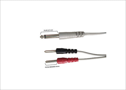 2 Cables P/ Ondas Rusas-electro Estimulador Plug 6.5-banana 1