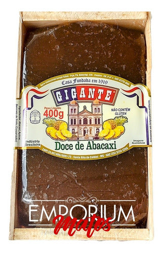 3 Doces De Abacaxi De Corte Caixeta De Madeira 400g 0