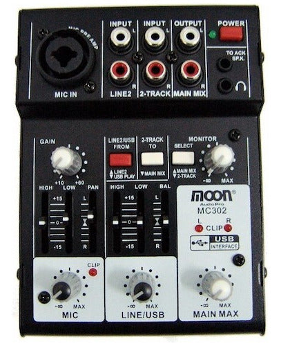Moon MC302 3-Channel Console with USB Output for PC and RCA 0