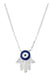 Esmeralda Joyas Hand of Fatima Turkish Eye Silver Zircon Chain 0