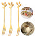 Home Love Set of 12 Golden Dessert Forks and Spoons with Floral Design 2