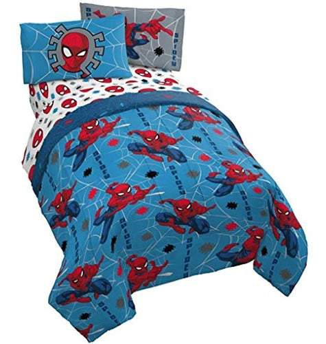 Jay Franco Marvel Spiderman Spidey Faces Juego De Cama Indiv 0