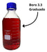 Frasco Graduado Reagente Boro 3.3 Tampa Rosca Vidro 1000ml 6