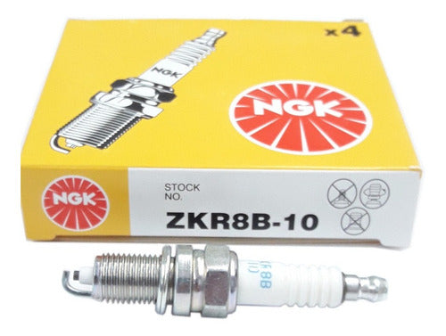 NGK ZKR8B-10 Genuine Spark Plug Kit x4 for Argo 1.8 GNC 1