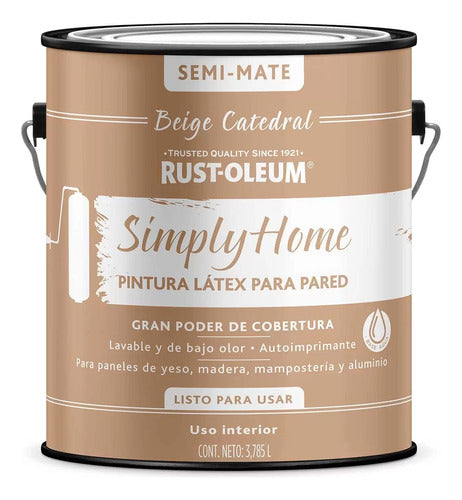 Rust-Oleum Simply Home Latex Paint 3.785L Cathedral Beige Semi-Matte 0