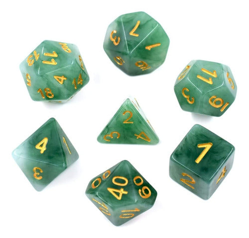 Yimeng Juego De Dados Poliédricos Verde Para Dungeons Dragones, 7 0