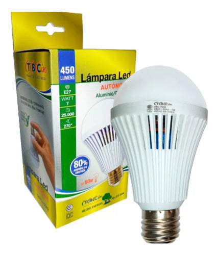 TBCin Lampara Bulbo Led Autonoma 7 Watt Luz Emergencia 0