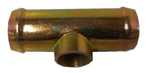 Conector T De Agua Metalico Con Porta Bulbo 32x32x21 Mm 0