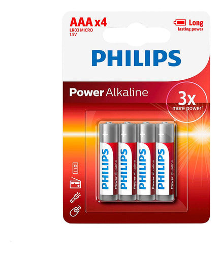 Philips Alkaline Batteries AAA (24 Pack) Lr03p4b/97 2