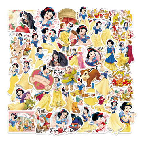 Pack 20 Calcomanías Sticker Termo Vinilo Blancanieves Disney 0