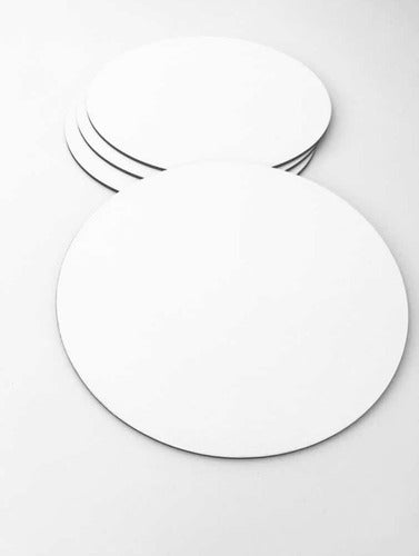 Set of 15 White 25cm Round Melamine Cake Bases 3mm 1