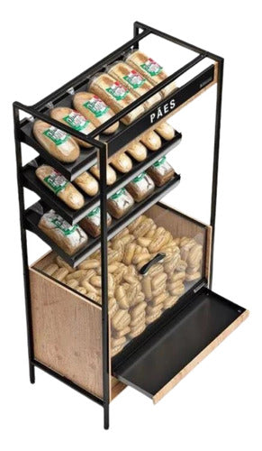 Gelopar Vertical Wall Bread Display Case with LED Lighting 1