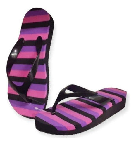 JPM Super Lightweight Printed Women's Flip-Flops with Rubber Base and Incline 1