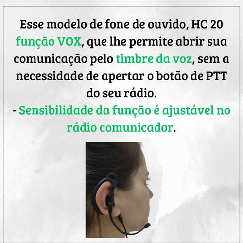 Combo 3 Fones Ouvido Rádio Intelbras Rc4000 Rc4002 Rc4102 6