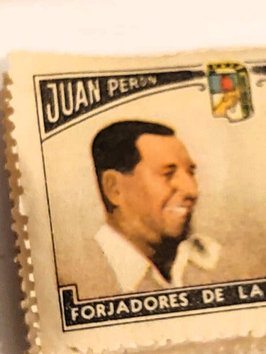 Stamp Evita Peron Political Collectible Sticker - 'Forjadores de la nueva Argentina' * Single 2
