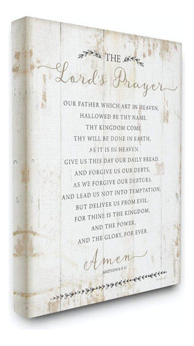 Stupell Industries The Lords Prayer Our Father Rustic Distressed White Wood Look Canvas Wall Art 0