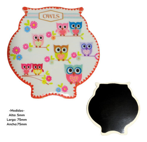 Galario Productos X12 Decorative Ceramic Owl Magnets 4