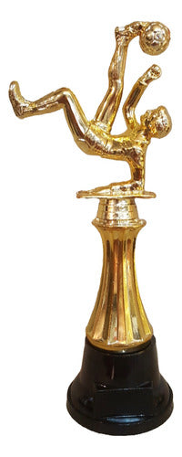 CABPremiaciones Trofeo Plástico Fútbol Chilena Oro Goleador 22cm Souvenir 0