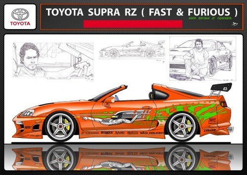 Toyota Supra - Rápido Y Furiosos - Lámina 45x30 Cm 0