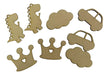 Fibrofacil 20 Figures 8cm Shapes Crown Dino Car Cloud MDF 0