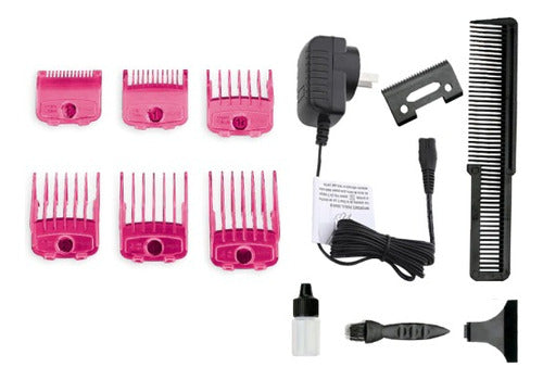 B-Way Skull Hair Clippers Pink and Black 100V/240V 2