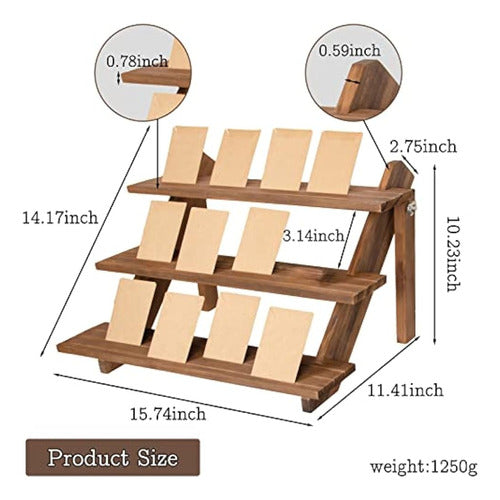 51pcs Soporte De Exhibición De Aretes De Madera De 3 Niveles 2