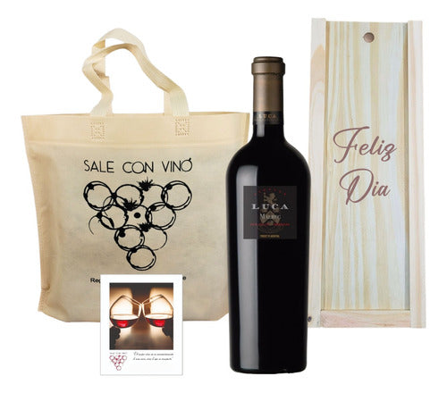 Box Madera Vino Luca Malbec Caja Grabado Personalizado 0