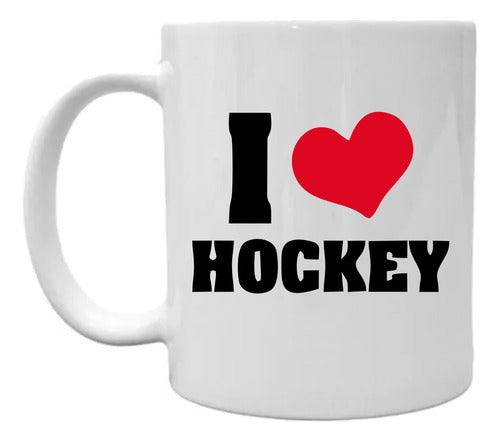 EXXE GRAFICA Taza Cerámica Personalizada Sublimada I Love Hockey 0