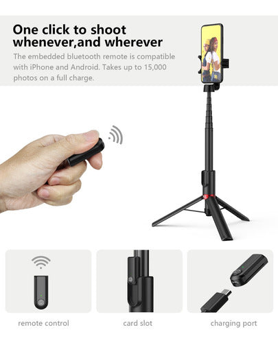 KraftGeek Trípode Para Celular Y Selfie Stick 403 Fold Black 6