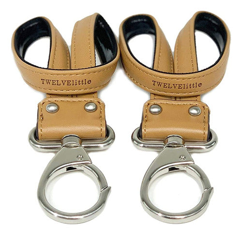 Twelvelittle Stroller Clips 2.0 Antideslizante, Cuero Vegano 0