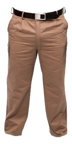 Beige Work Pants Steel Clothing Gabardine Brown Size 38 0
