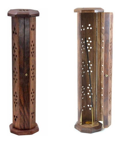 CM Incense Holder Tower Indian Wood 36 cm x 8 cm 5