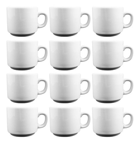 Taza De Té 180 Ml Tsuji Linea Recta 450 Porcelana X12 Unid 0