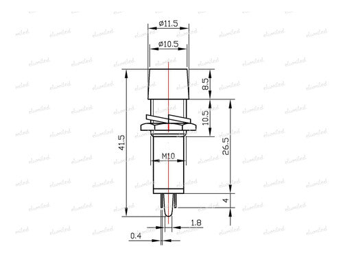 ELUMILED 2 Round Red 12V 10mm Indicator Lights 2