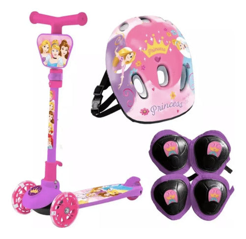 Sebigus Princess Scooter with Lights, Helmet, Knee and Elbow Pads - Foldable 5