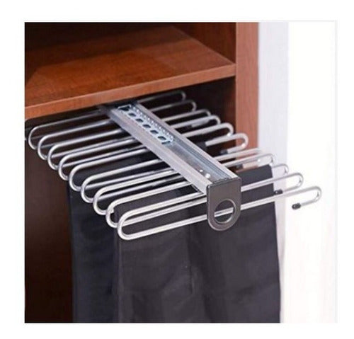 Meaton Telescopic Pants Rack Central Extraction 11 Hangers 1