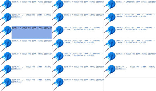 S10k17 Varistor 10mm 17vac (10n270k)-p 1