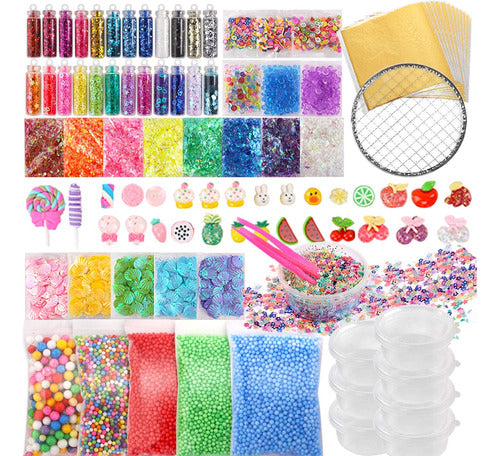 Holicolor 110pcs Slime Making Supplies Kit, Slime Add Ins, Slime Accessories, Glitter, Foam Balls, Fishbowl Beads, Glitter Sequins, Shells, Candy Slime Charms, Cups For Slime Party 0