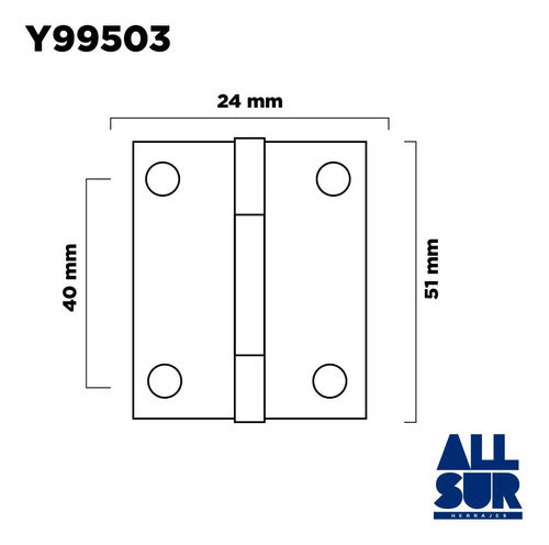 Trapano Bisagra Libro 51mm 5005 Puertas Muebles Hierro Pulido X 24u 1