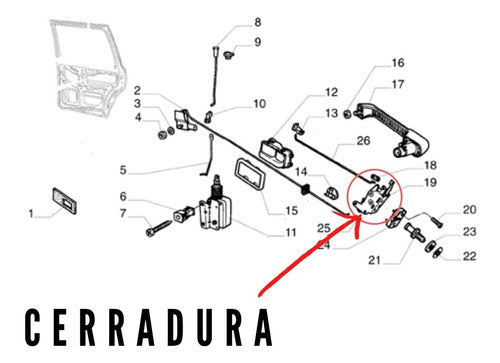 Fiat Original Rear Left Door Lock for Nuevo Uno 1.3 4