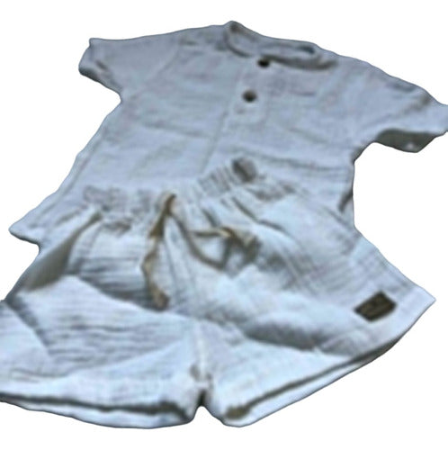 Baby Linen Short and T-Shirt Set 1