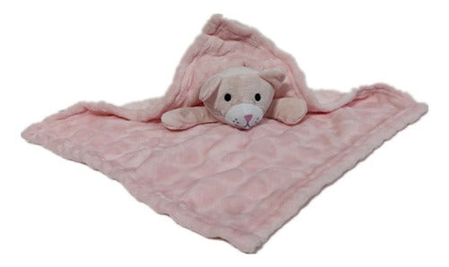 Soft Baby Comfort Blanket Plush Puppy Pink and Blue 0