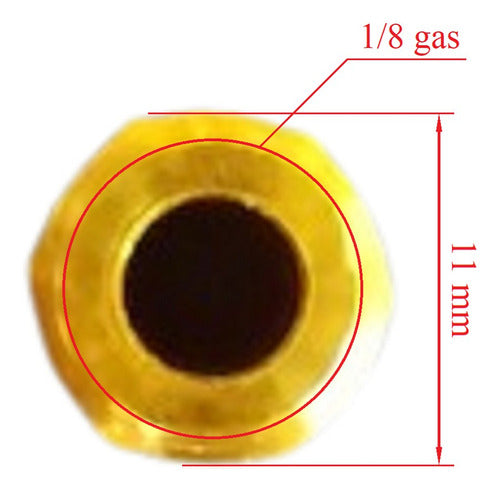 TIDAR Brass Union 1/4 Flare Male x 1/8 NPTM (Gas Thread) 2