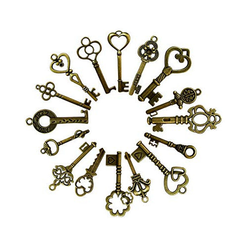 Yuntop 40 Pcs Mixed Skeleton Keys in Antique Style Bronze 1