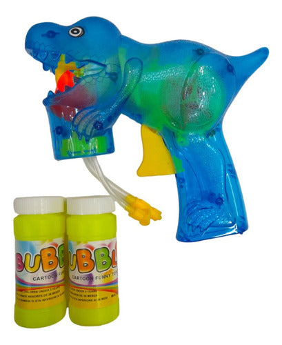 Generic Burbujero Pistola Dinosaurio Transparente C/ Luz En Blister 6