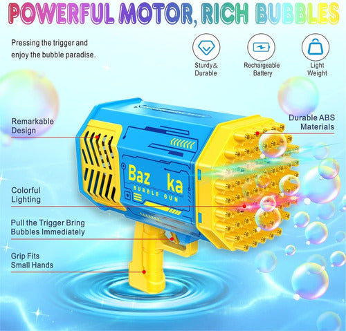 69 Buracos Bazooka Bubble Machine Guns Com Luzes Coloridas 4