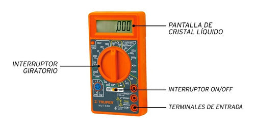 Truper Digital Multimeter Tester 10a Educational Screen 10400 1