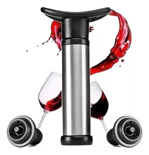 Macarons Bazar Vacuum Pump for Wine Bottle with 2 Stainless Steel Corks 7