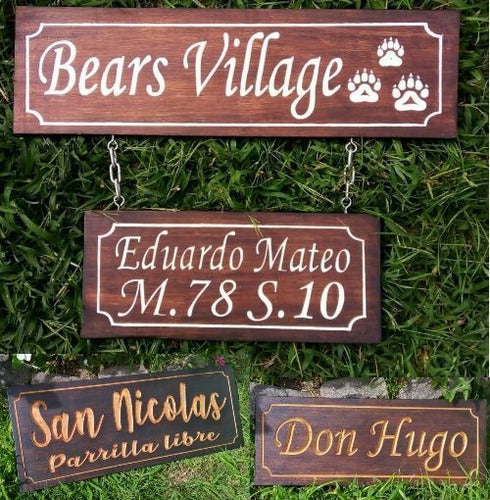 Uruarte Carved Wooden House Signs with Name and Address 7