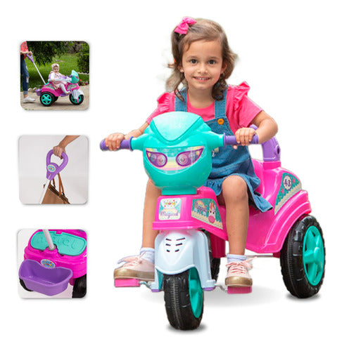 Carrinho Triciclo De Passeio Baby City Spider Rosa Maral 0